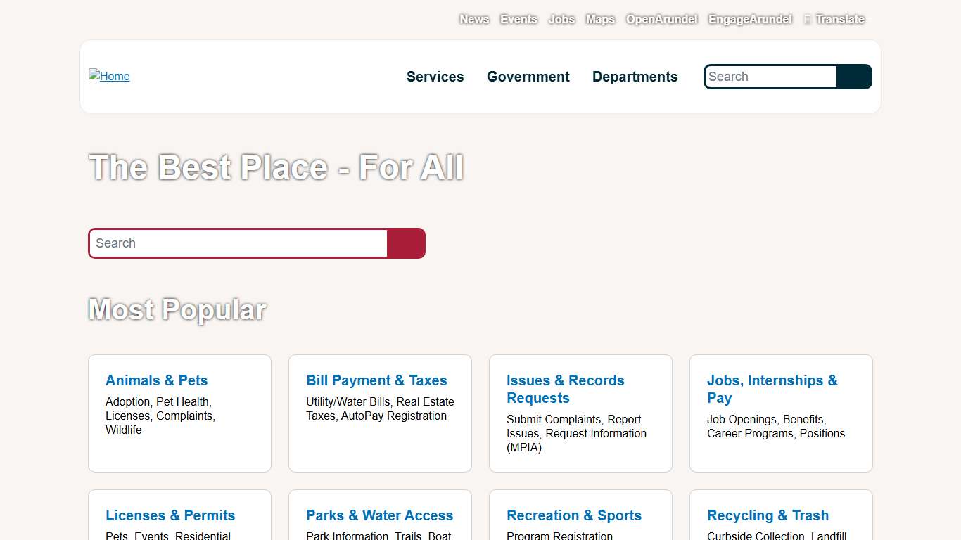 The Best Place - For All Anne Arundel County Government